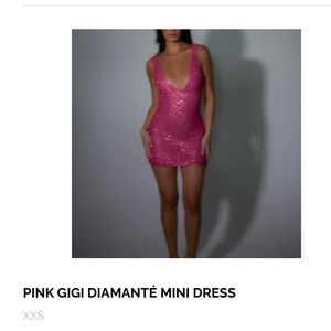PINK GIGI DIAMANTÉ MINI DRESS 
XXS